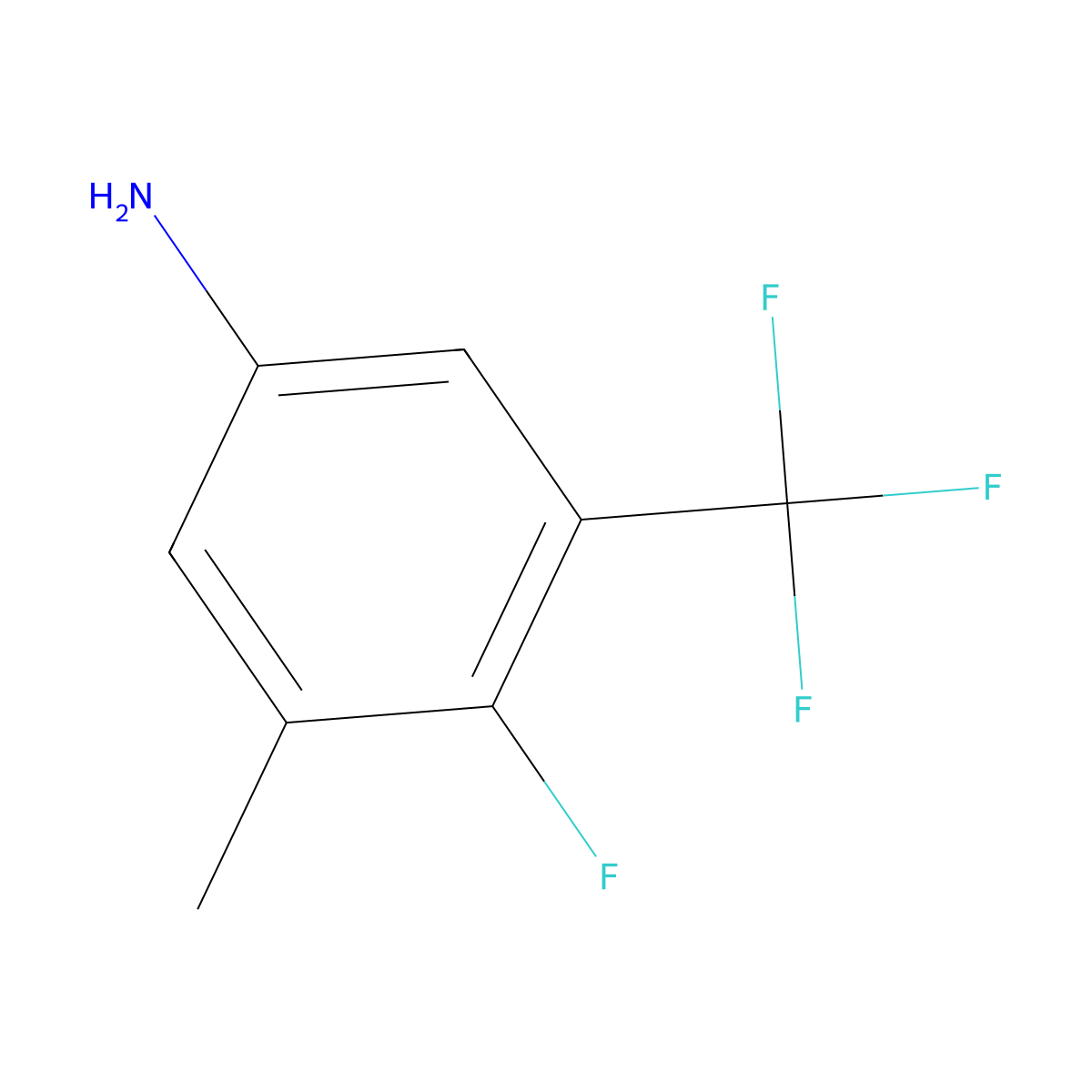 4-Fluoro-3-methyl-5-(trifluoromethyl)aniline molecular structure, CAS 1373920-72-9