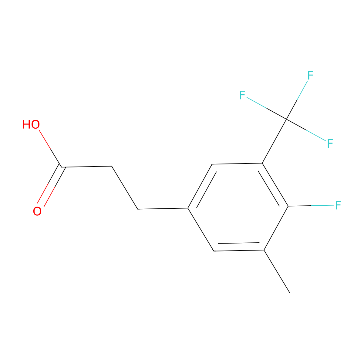 3-[4-Fluoro-3-methyl-5-(trifluoromethyl)phenyl]propionic acid molecular structure, CAS 1373920-73-0