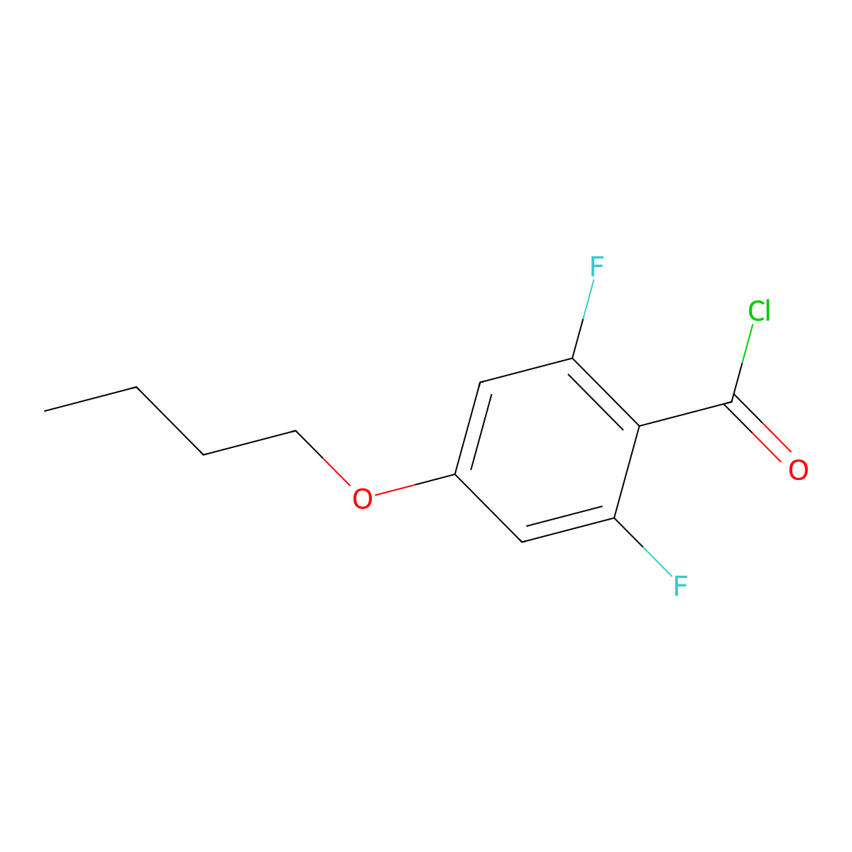 4-Butoxy-2,6-difluorobenzoyl chloride molecular structure, CAS 1373920-74-1
