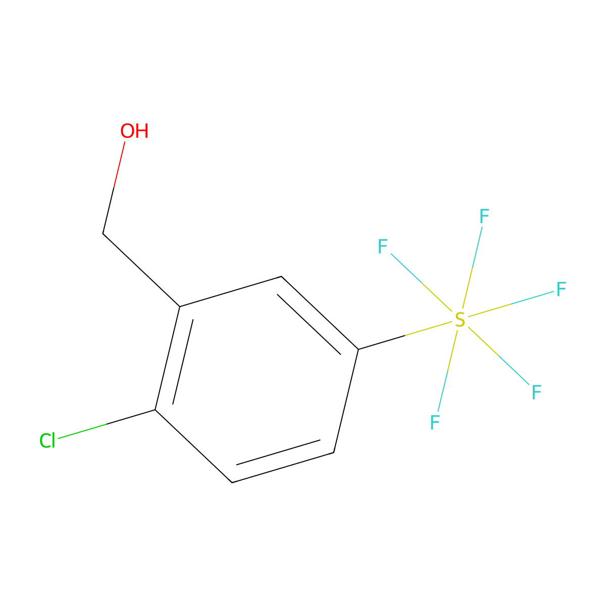 2-Chloro-5-(pentafluorosulfur)benzyl alcohol molecular structure, CAS 1373920-80-9