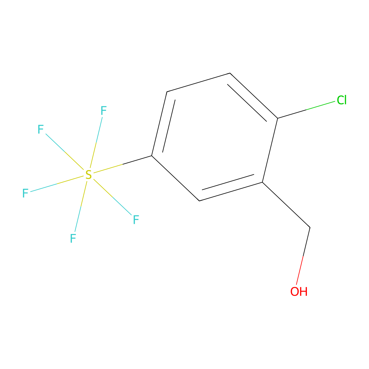 2-Chloro-5-(pentafluorosulfur)benzyl alcohol molecular structure, CAS 1373920-80-9
