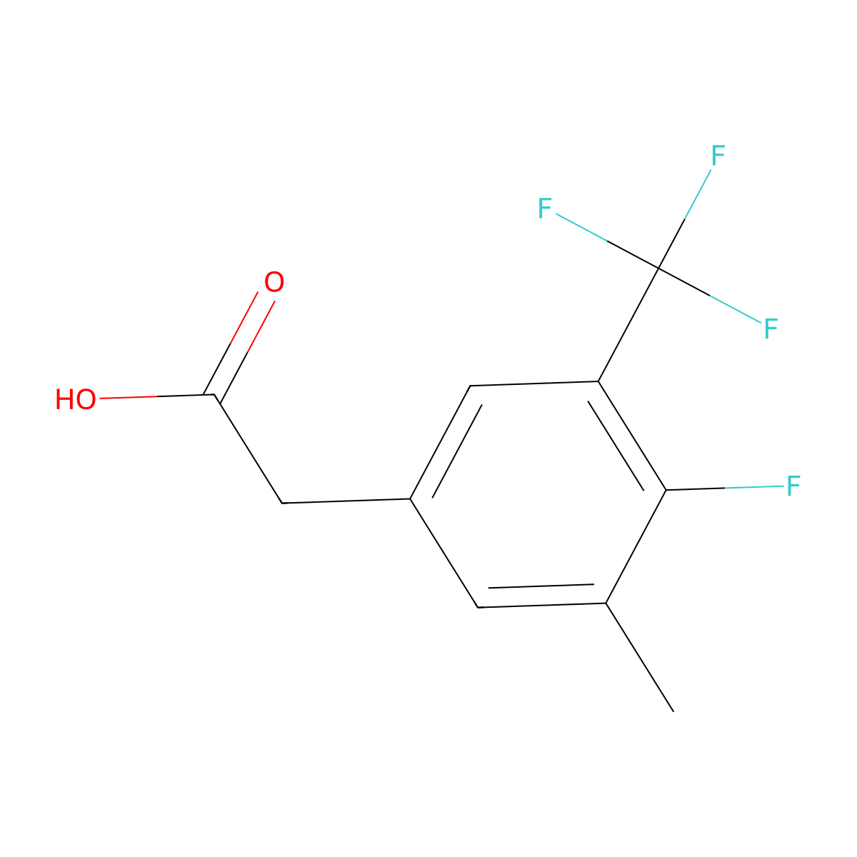 4-Fluoro-3-methyl-5-(trifluoromethyl)phenylacetic acid molecular structure, CAS 1373920-82-1