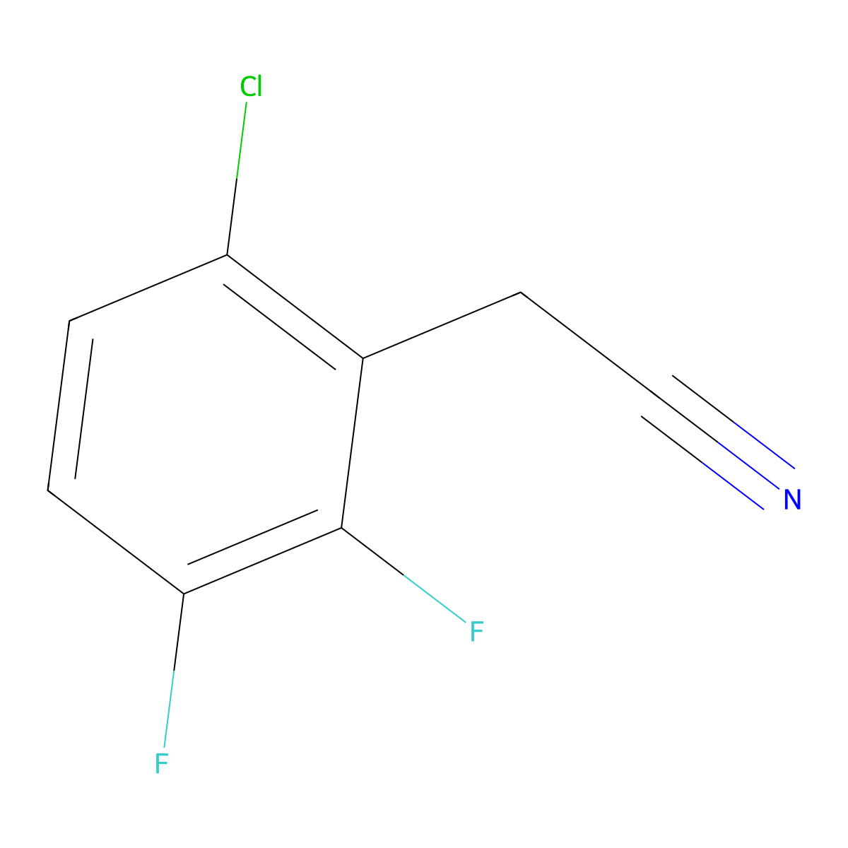 6-Chloro-2,3-difluorophenylacetonitrile molecular structure, CAS 1373920-84-3