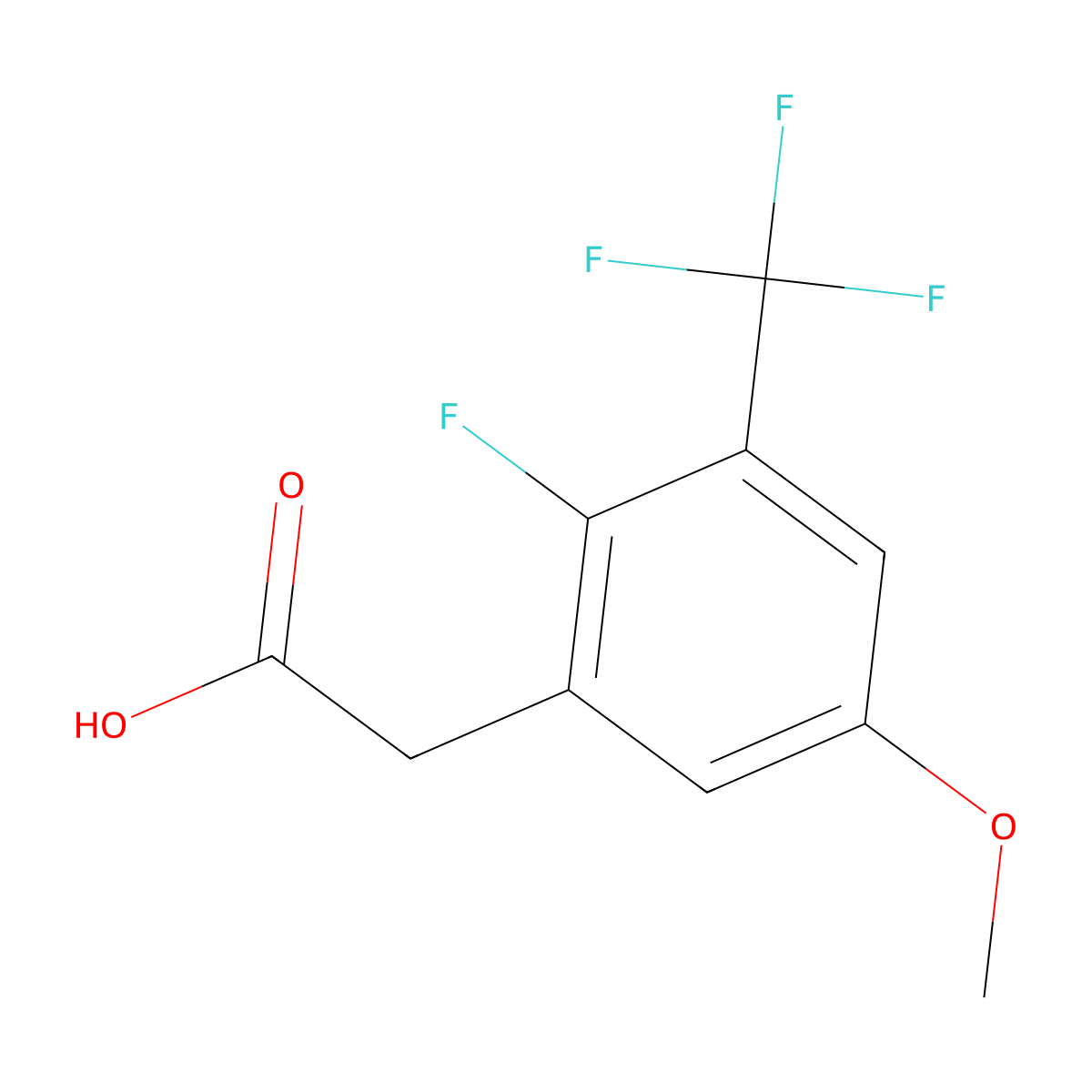2-Fluoro-5-methoxy-3-(trifluoromethyl)phenylacetic acid molecular structure, CAS 1373920-85-4