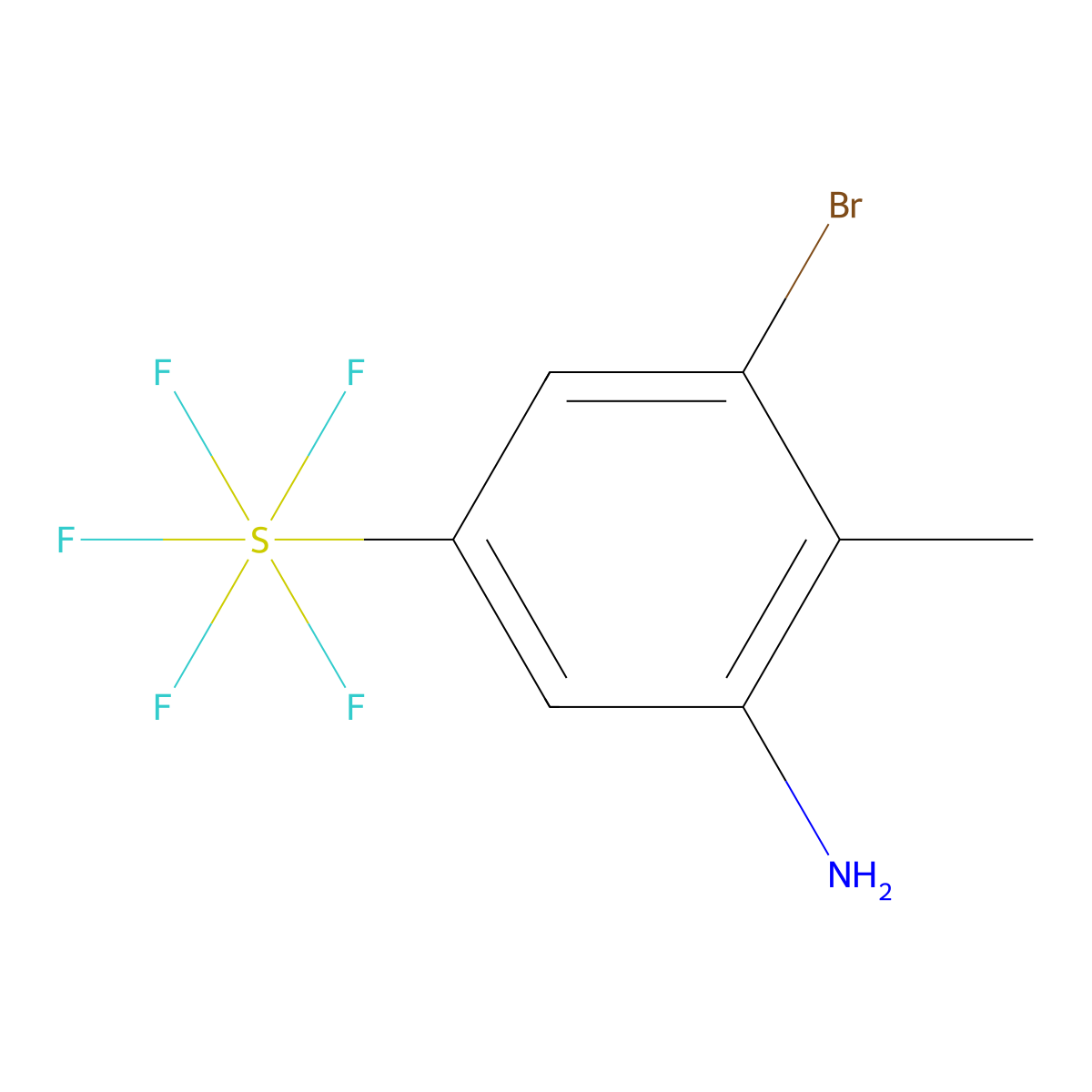 3-Bromo-2-methyl-5-(pentafluorosulfur)aniline molecular structure, CAS 1373920-91-2