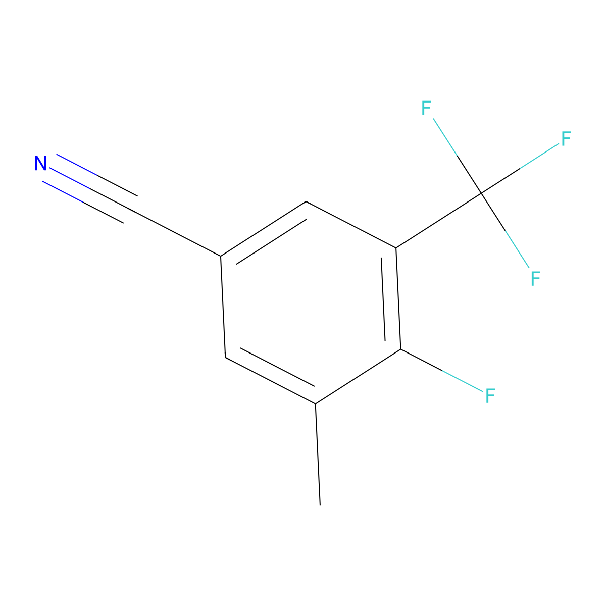 4-Fluoro-3-methyl-5-(trifluoromethyl)benzonitrile molecular structure, CAS 1373920-92-3