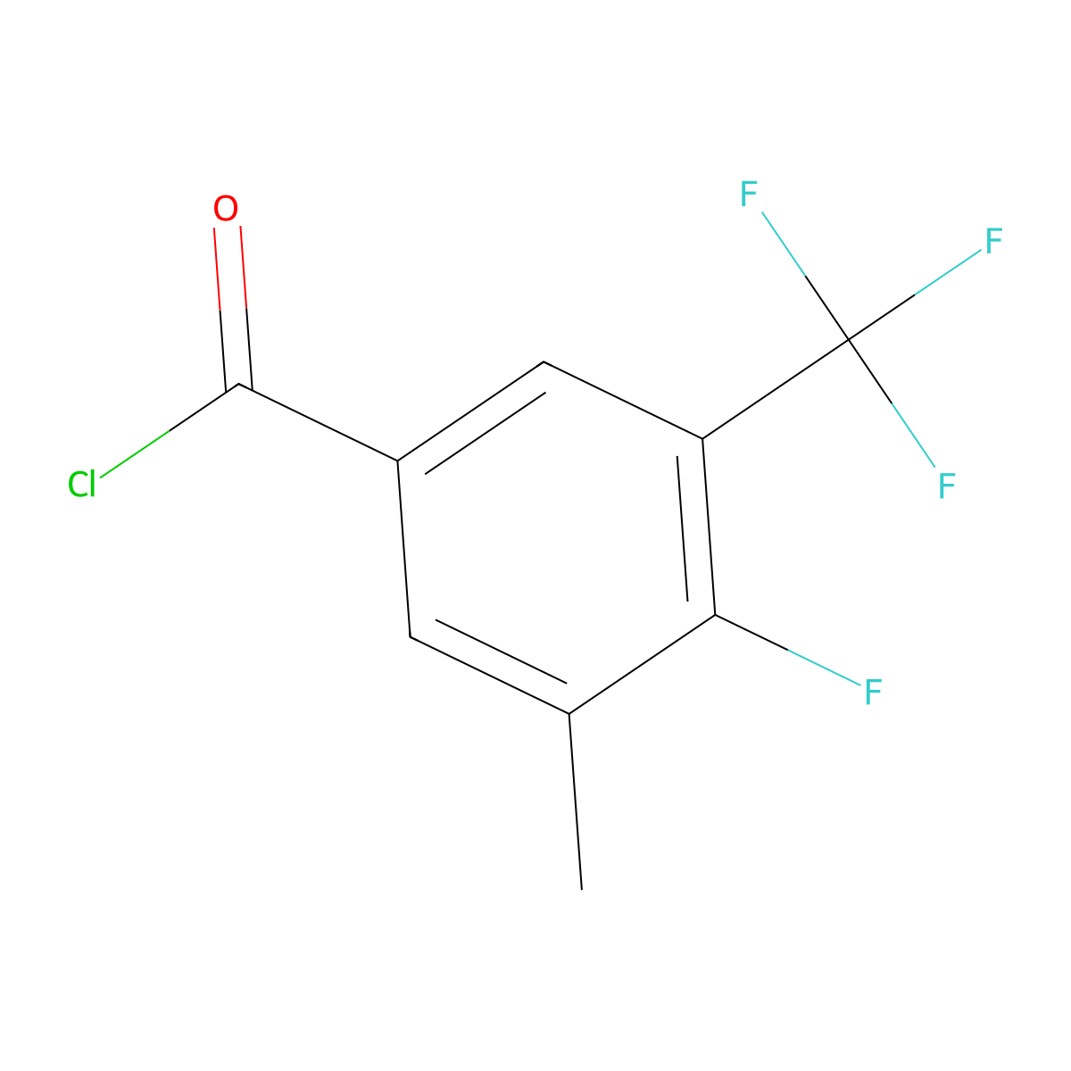 4-Fluoro-3-methyl-5-(trifluoromethyl)benzoyl chloride molecular structure, CAS 1373920-95-6