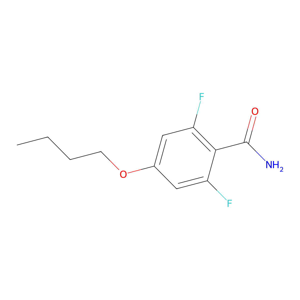 4-Butoxy-2,6-difluorobenzamide molecular structure, CAS 1373920-96-7