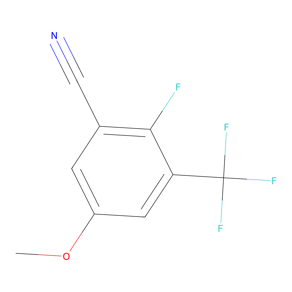 2-Fluoro-5-methoxy-3-(trifluoromethyl)benzonitrile molecular structure, CAS 1373920-99-0
