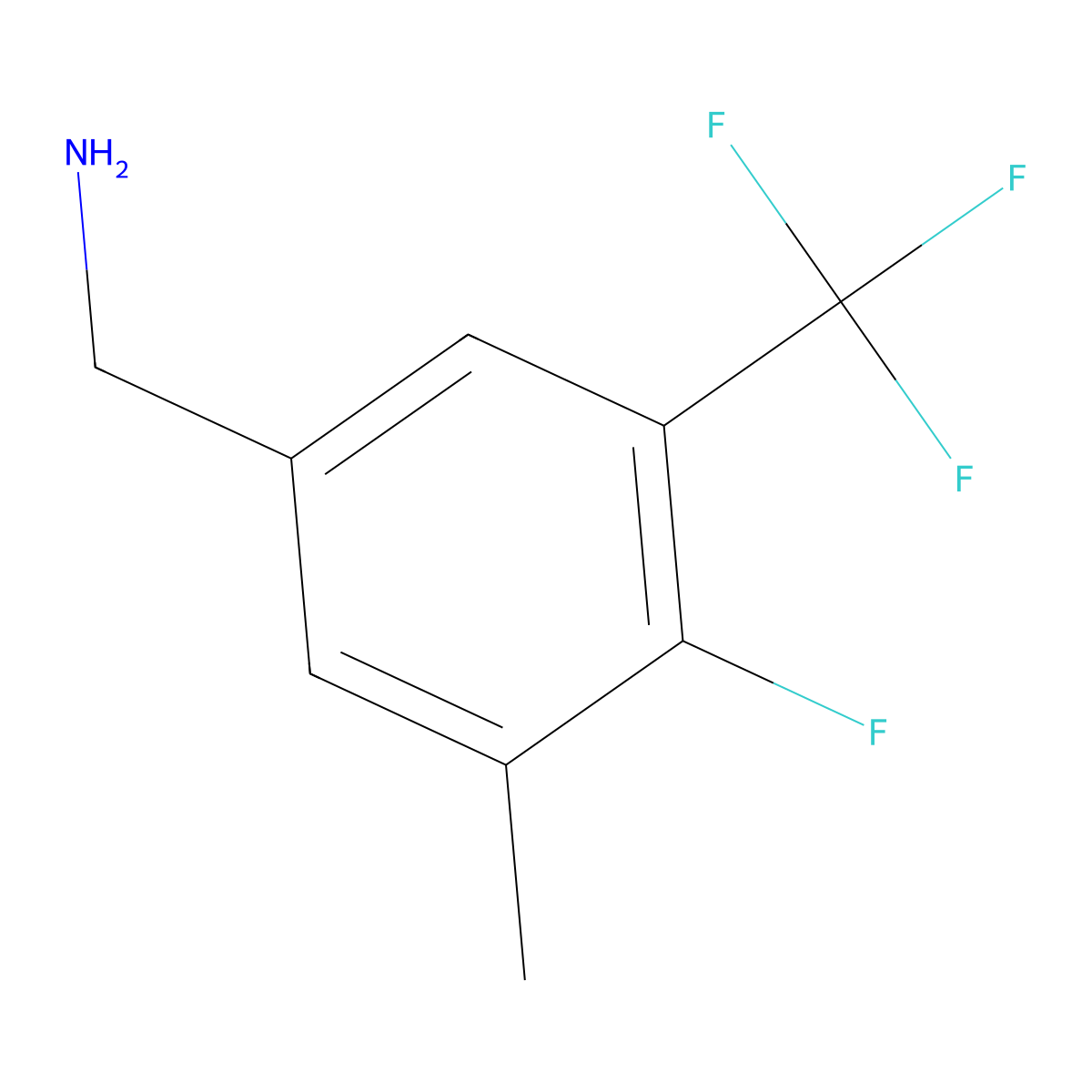 4-Fluoro-3-methyl-5-(trifluoromethyl)benzylamine molecular structure, CAS 1373921-00-6