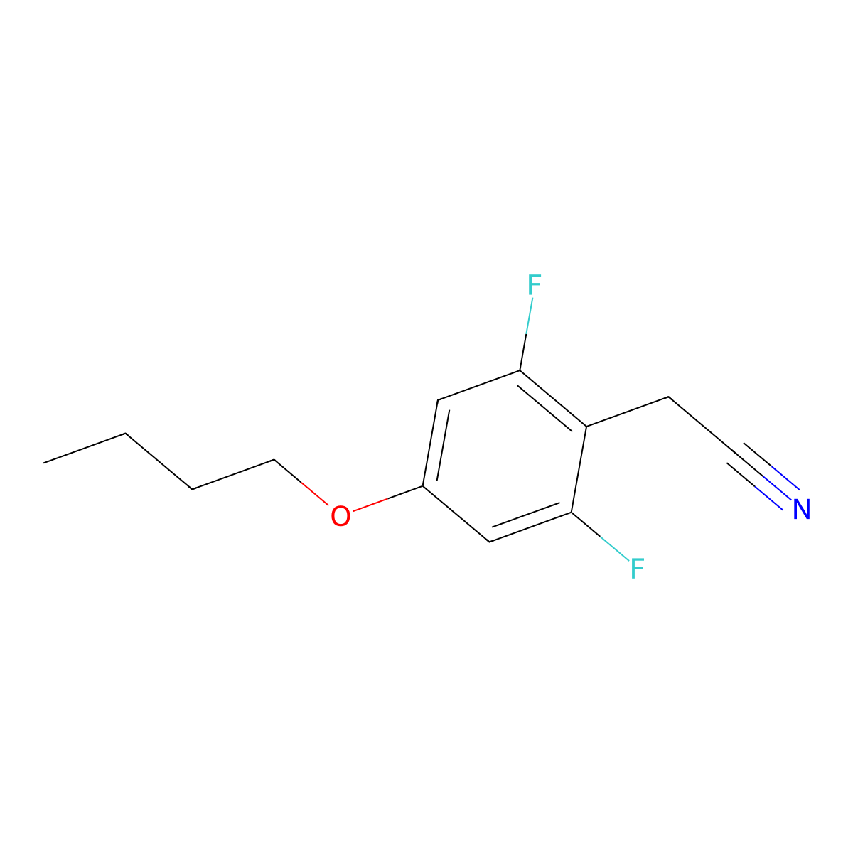 4-Butoxy-2,6-difluorophenylacetonitrile molecular structure, CAS 1373921-02-8