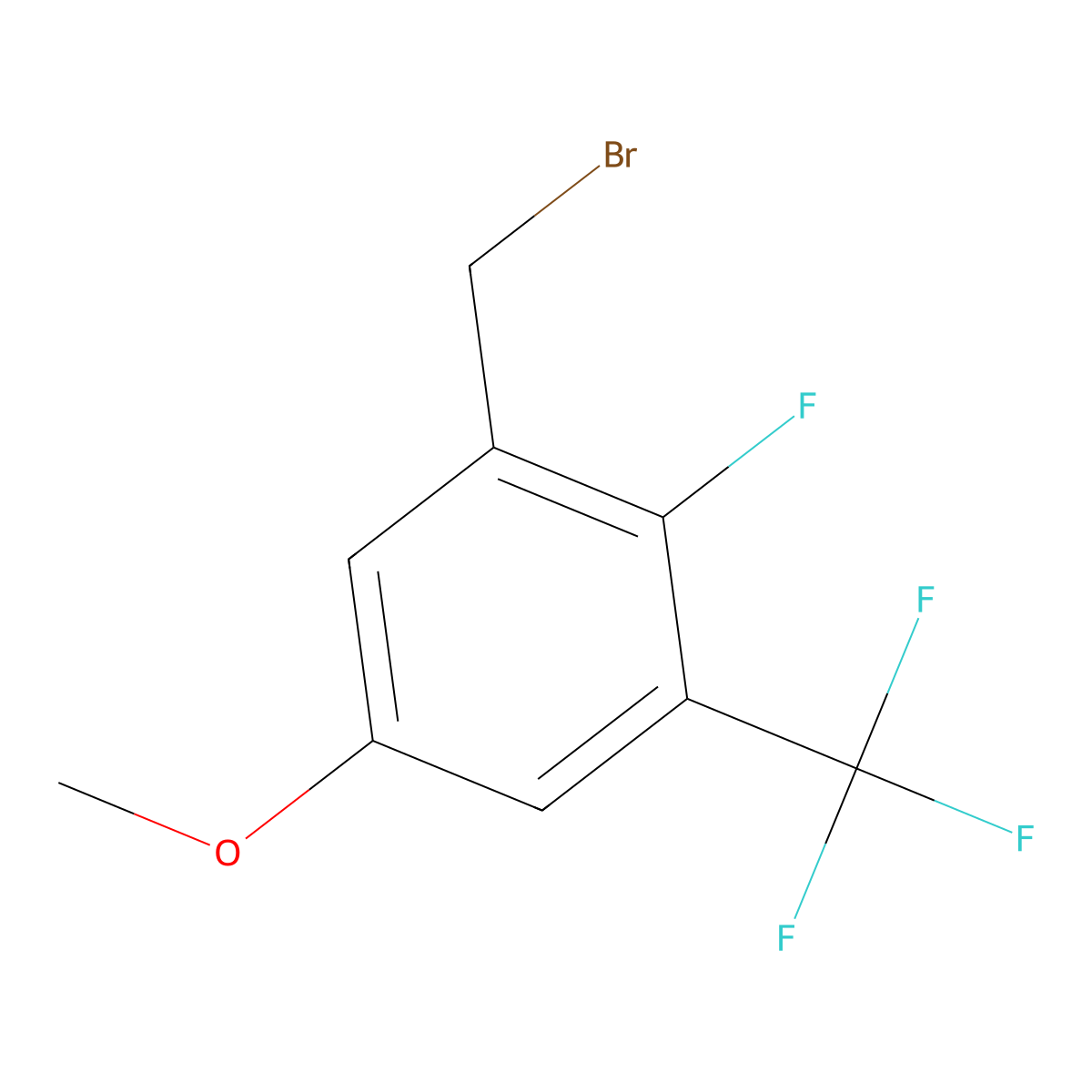 1-(Bromomethyl)-2-fluoro-5-methoxy-3-(trifluoromethyl)benzene molecular structure, CAS 1373921-05-1