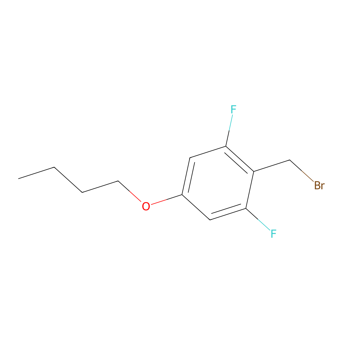4-Butoxy-2,6-difluorobenzyl bromide molecular structure, CAS 1373921-06-2