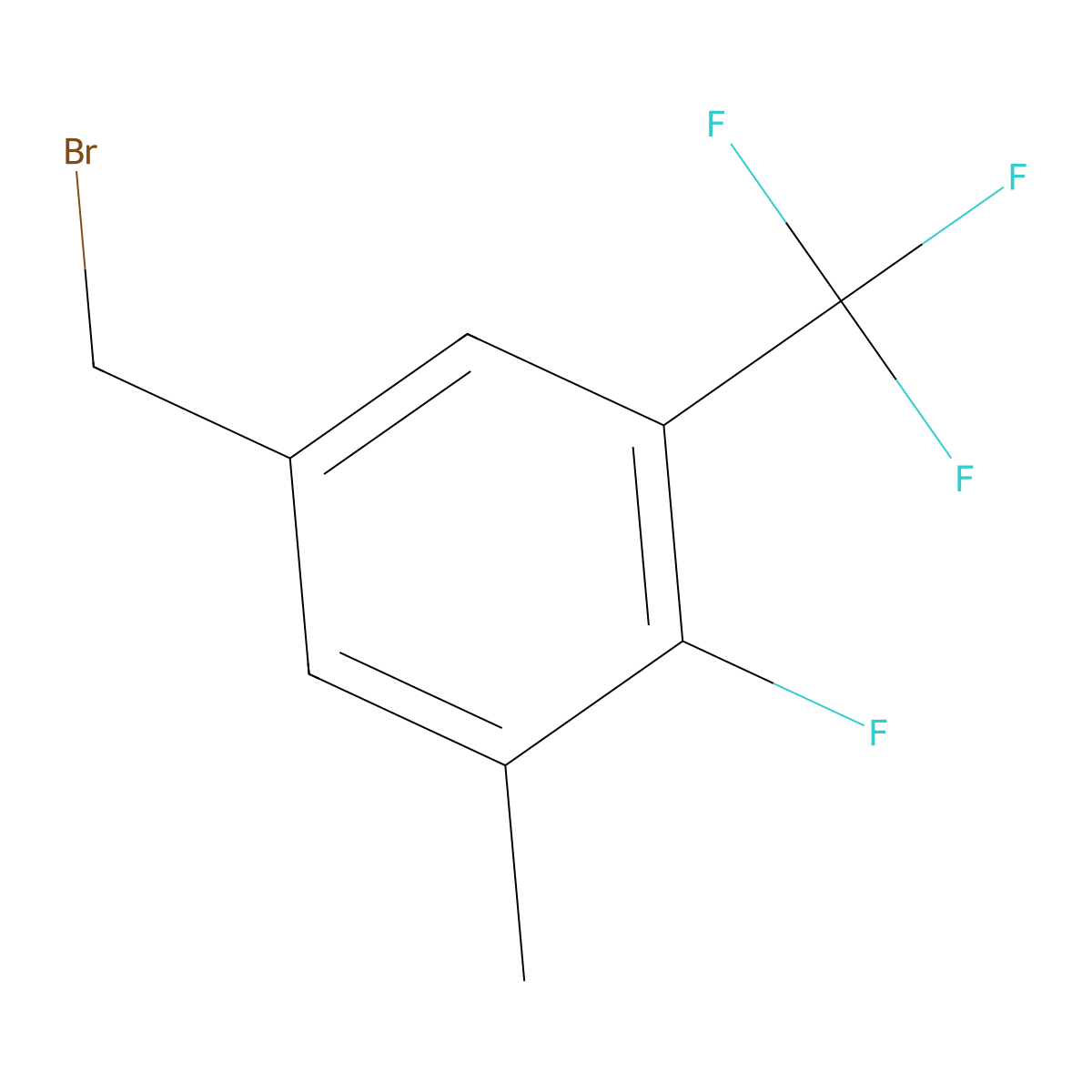 5-(Bromomethyl)-2-fluoro-1-methyl-3-(trifluoromethyl)benzene molecular structure, CAS 1373921-09-5