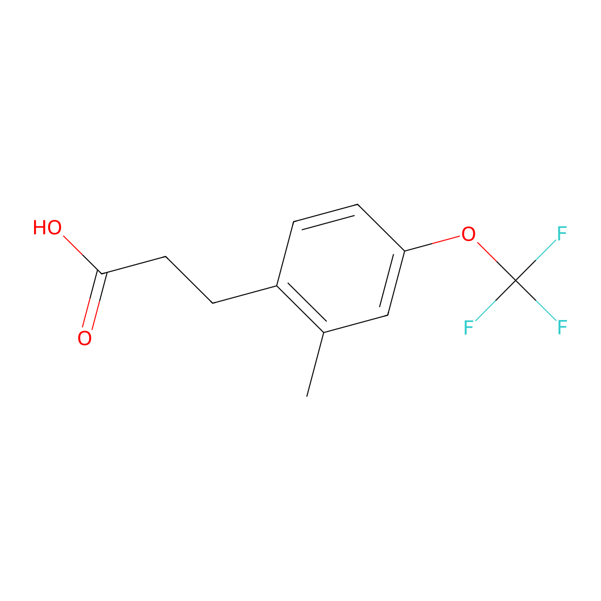 3-[2-Methyl-4-(trifluoromethoxy)phenyl]propionic acid molecular structure, CAS 1373921-13-1