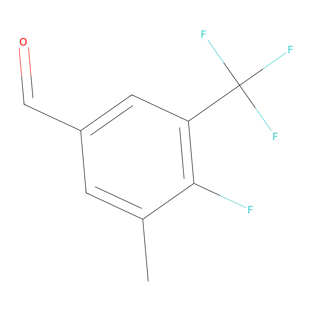 4-Fluoro-3-methyl-5-(trifluoromethyl)benzaldehyde molecular structure, CAS 1373921-14-2