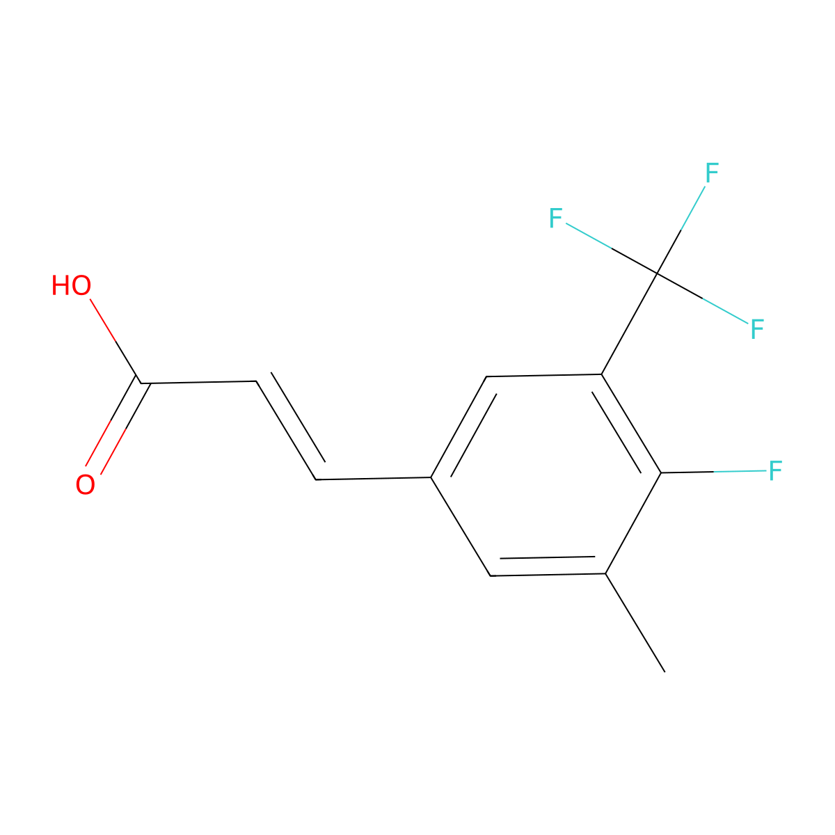 4-Fluoro-3-methyl-5-(trifluoromethyl)cinnamic acid molecular structure, CAS 1373921-81-3