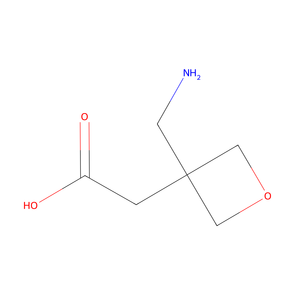 2-(3-(Aminomethyl)oxetan-3-yl)acetic acid molecular structure, CAS 1373923-02-4