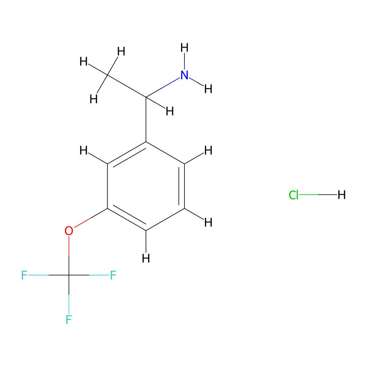 1-[3-(Trifluoromethoxy)phenyl]ethan-1-amine hydrochloride molecular structure, CAS 1373925-07-5