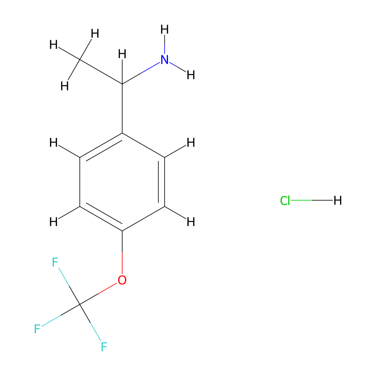 1-[4-(Trifluoromethoxy)phenyl]ethan-1-amine hydrochloride molecular structure, CAS 1373925-08-6