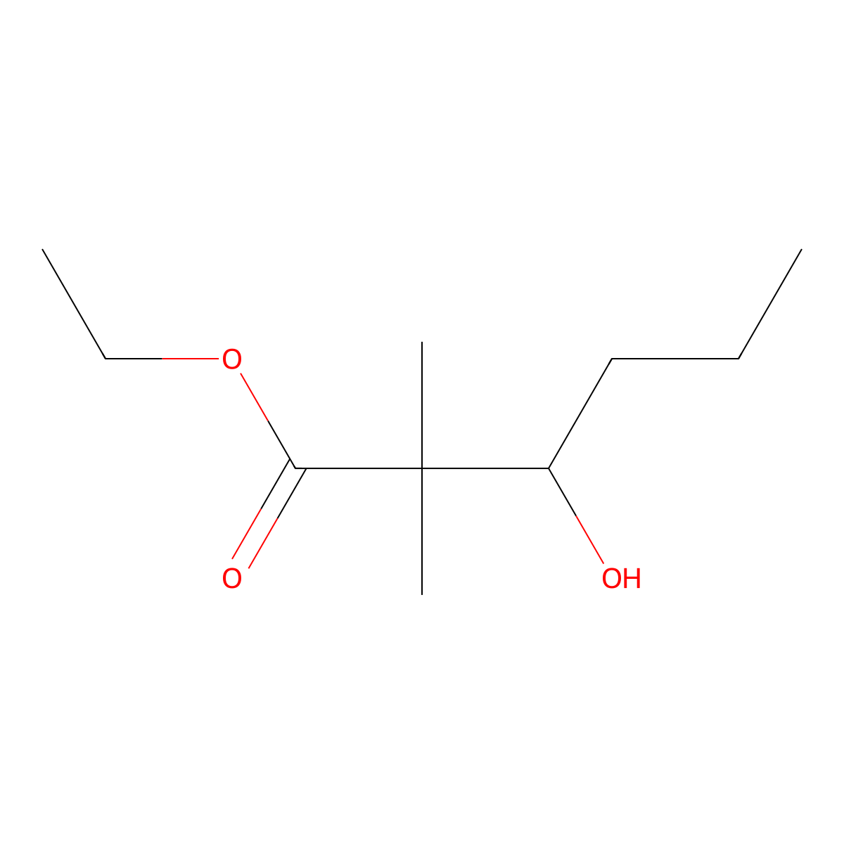 Ethyl 3-hydroxy-2,2-dimethylhexanoate molecular structure, CAS 137394-65-1