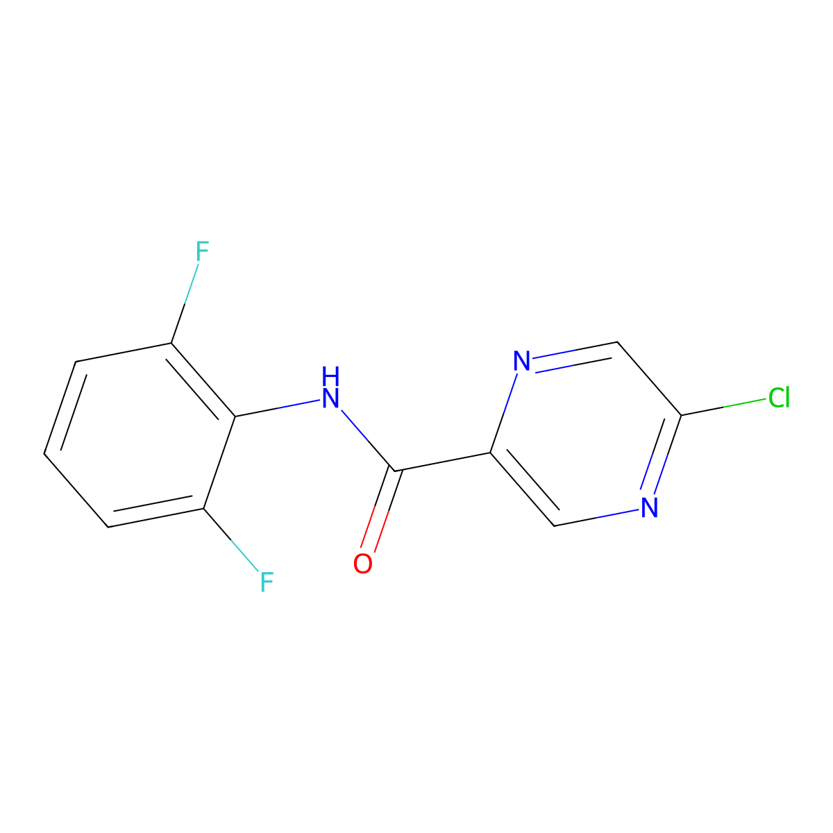 5-Chloro-N-(2,6-difluorophenyl)pyrazine-2-carboxamide molecular structure, CAS 1373940-69-2