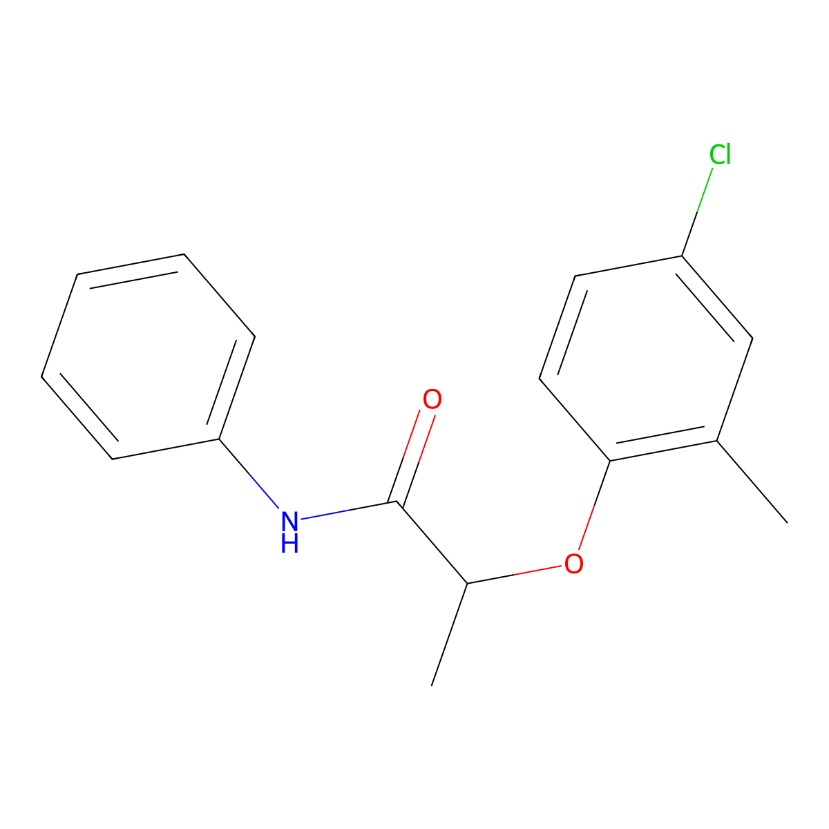 Propionanilide, 2-((4-chloro-o-tolyl)oxy)- molecular structure, CAS 13740-38-0