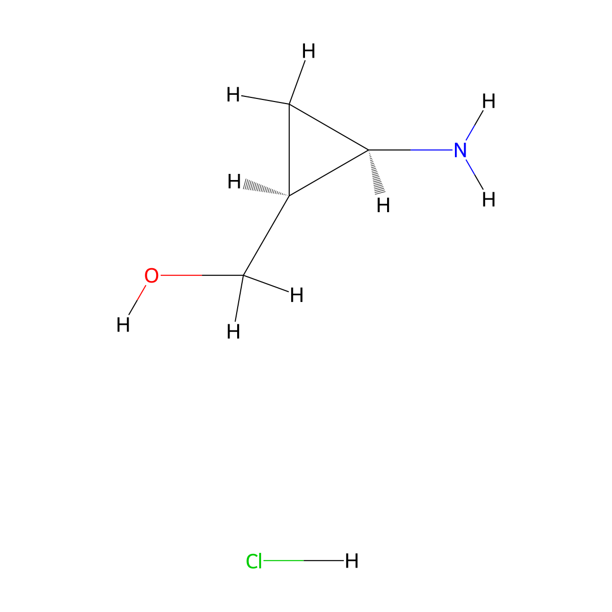 rac-((1R,2S)-2-aminocyclopropyl)methanol hydrochloride molecular structure, CAS 1374009-31-0