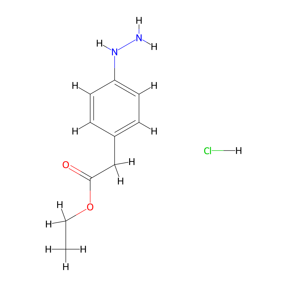Ethyl (4-hydrazinophenyl)acetate hydrochloride molecular structure, CAS 137402-61-0