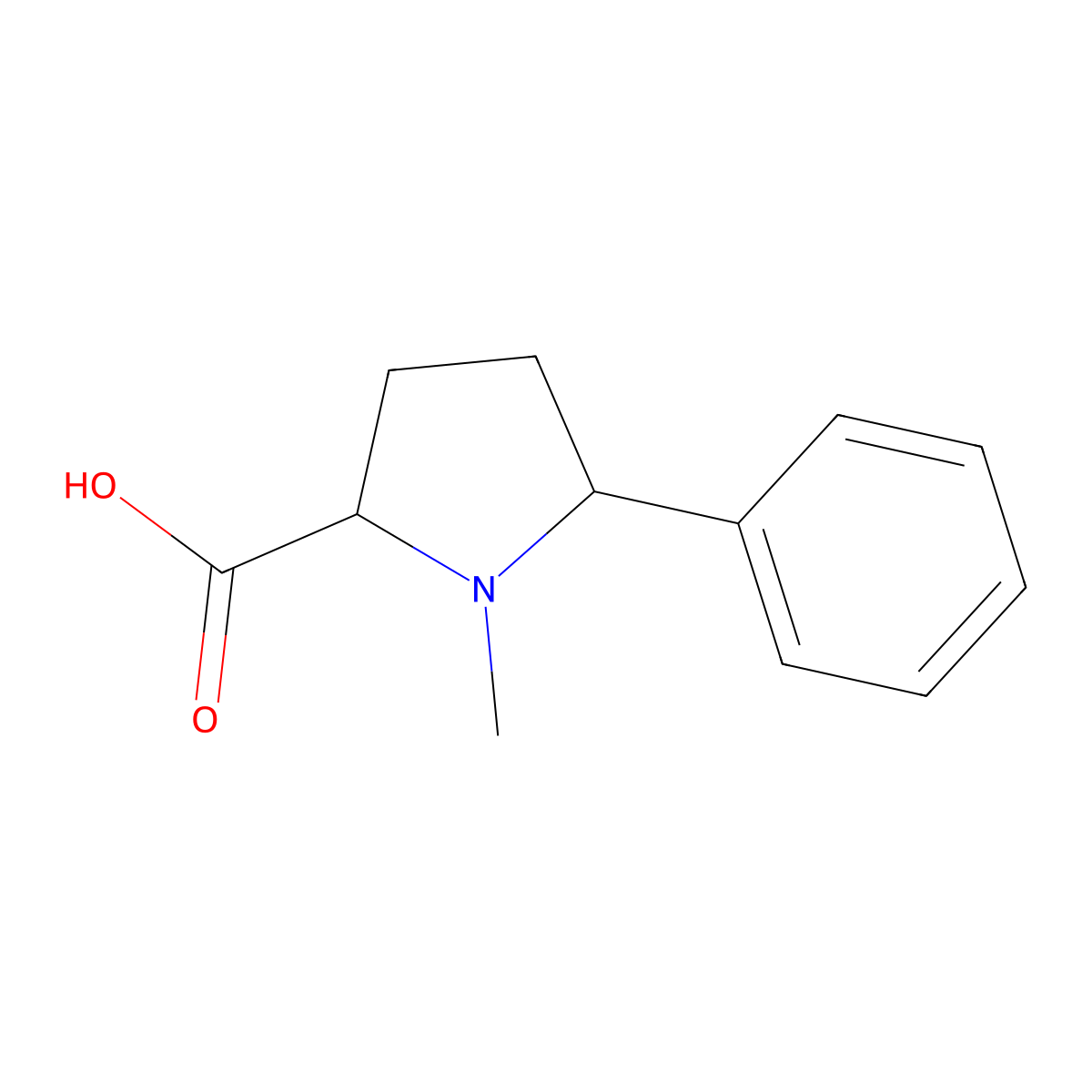 (2R,5S)-1-Methyl-5-phenylpyrrolidine-2-carboxylic acid molecular structure, CAS 1374032-41-3
