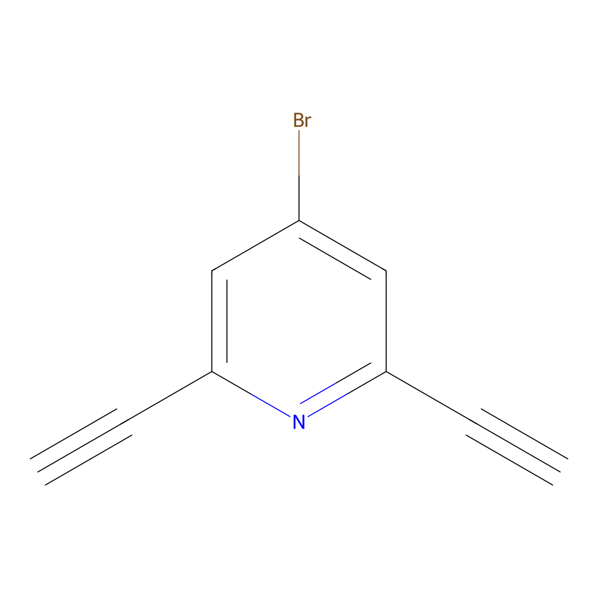 4-Bromo-2,6-diethynylpyridine molecular structure, CAS 1374038-64-8