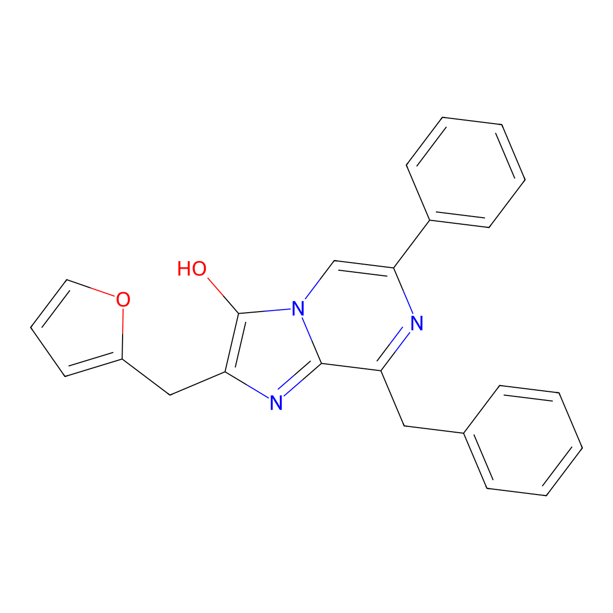 8-benzyl-2-[(furan-2-yl)methyl]-6-phenyl-3H,7H-imidazo[1,2-a]pyrazin-3-one molecular structure, CAS 1374040-24-0