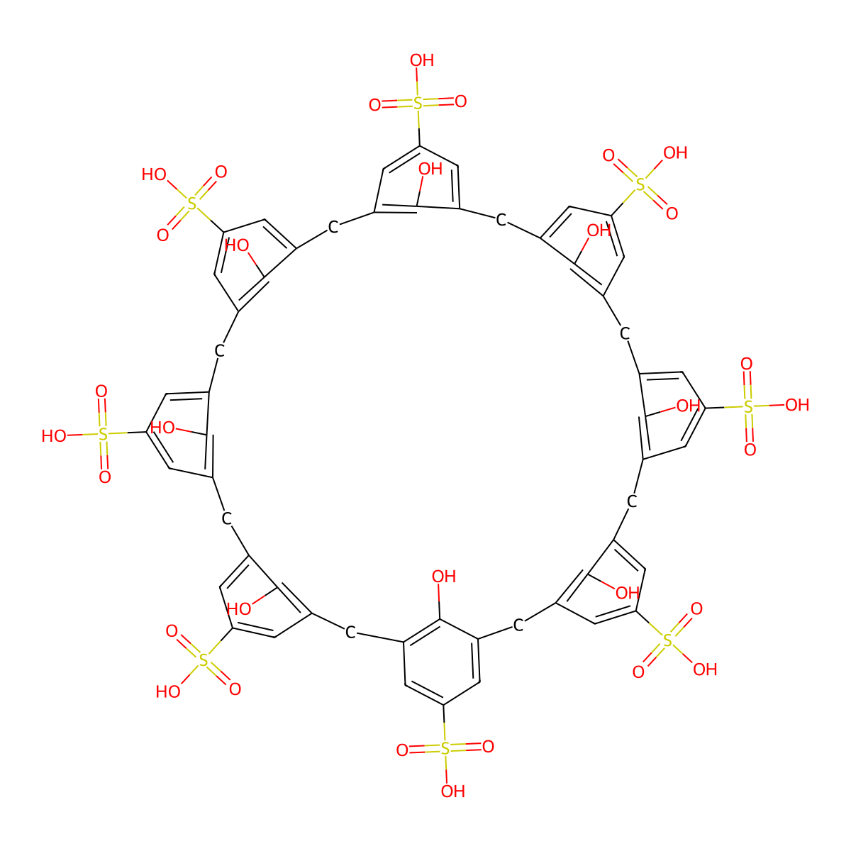4-Sulfocalix(8)arene molecular structure, CAS 137407-62-6