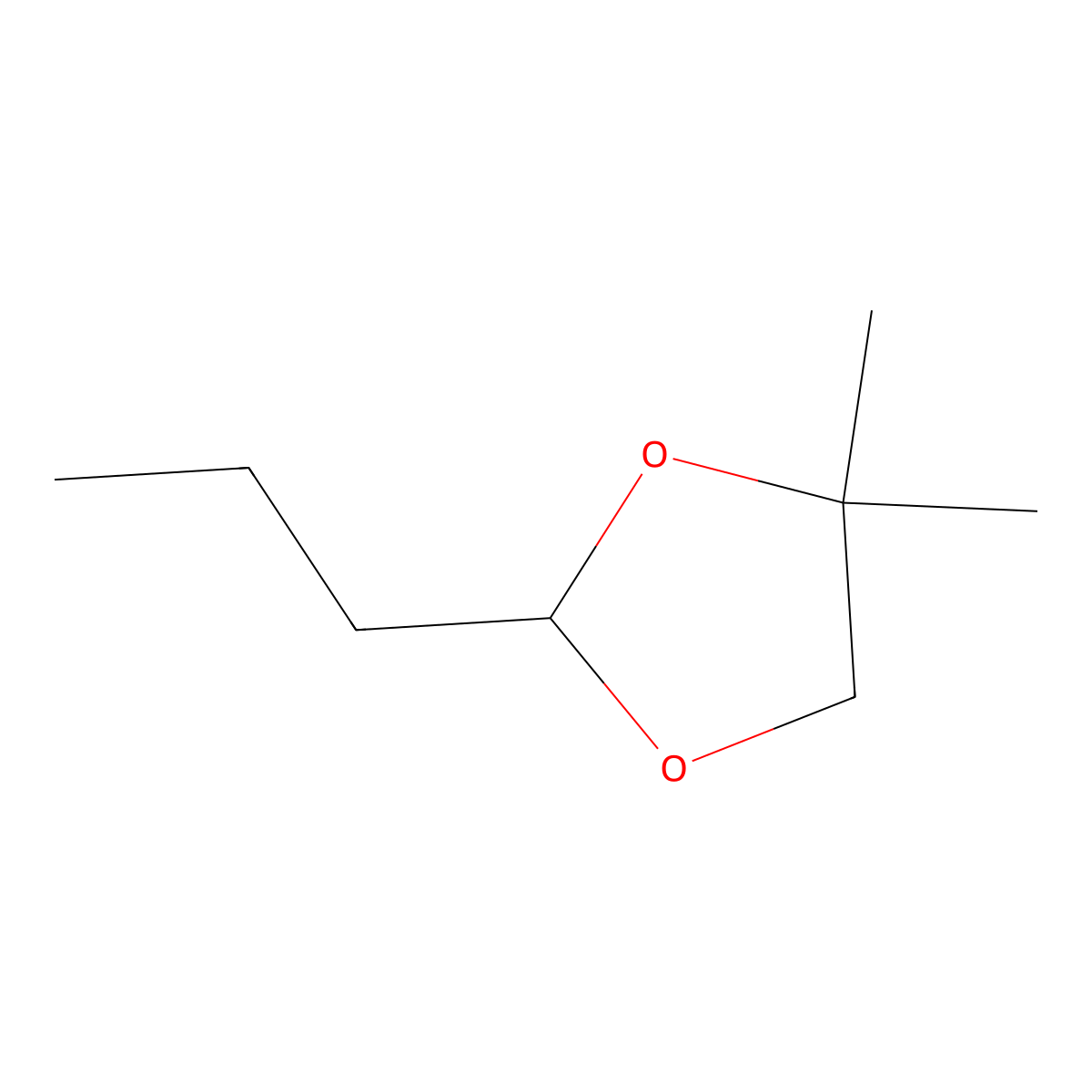 4,4-Dimethyl-2-propyl-1,3-dioxolane molecular structure, CAS 13741-61-2