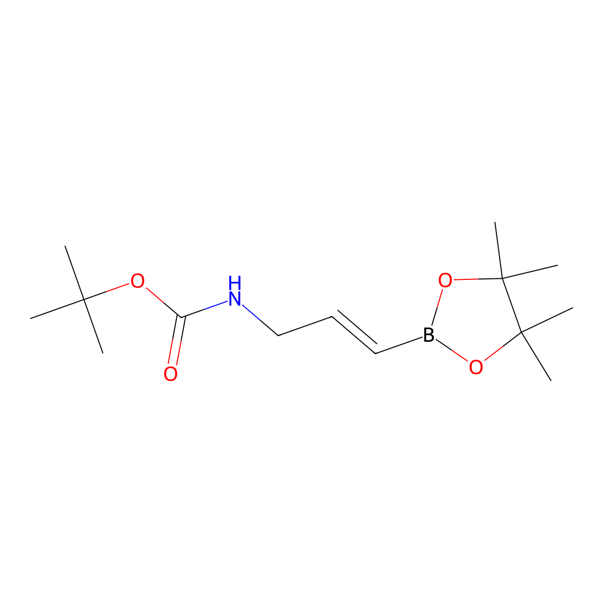 Tert-butyl (E)-(3-(4,4,5,5-tetramethyl-1,3,2-dioxaborolan-2-YL)allyl)C arbamate molecular structure, CAS 1374106-06-5