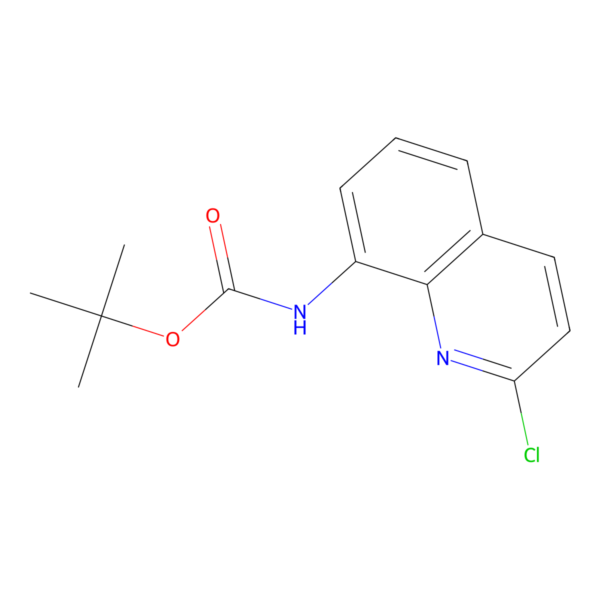 tert-butyl N-(2-chloroquinolin-8-yl)carbamate molecular structure, CAS 1374108-75-4