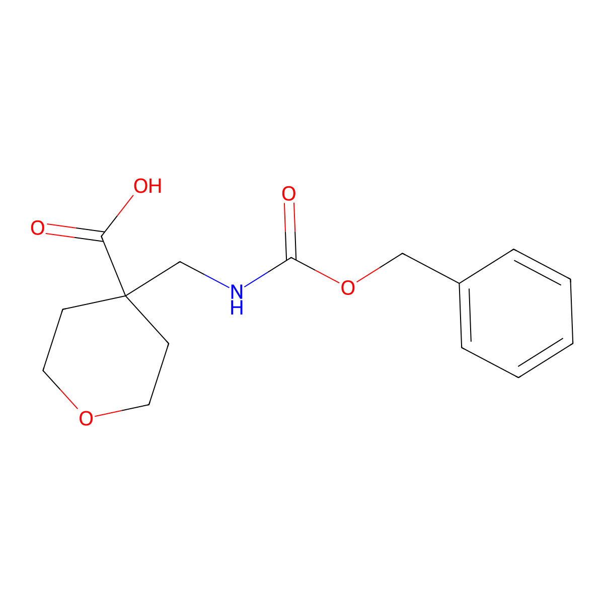 4-({[(Benzyloxy)carbonyl]amino}methyl)oxane-4-carboxylic acid molecular structure, CAS 1374126-65-4