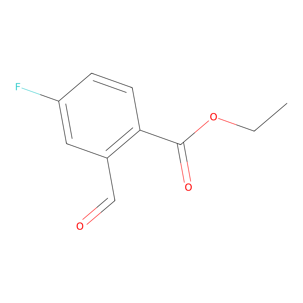 Ethyl 4-fluoro-2-formylbenzoate molecular structure, CAS 1374150-52-3