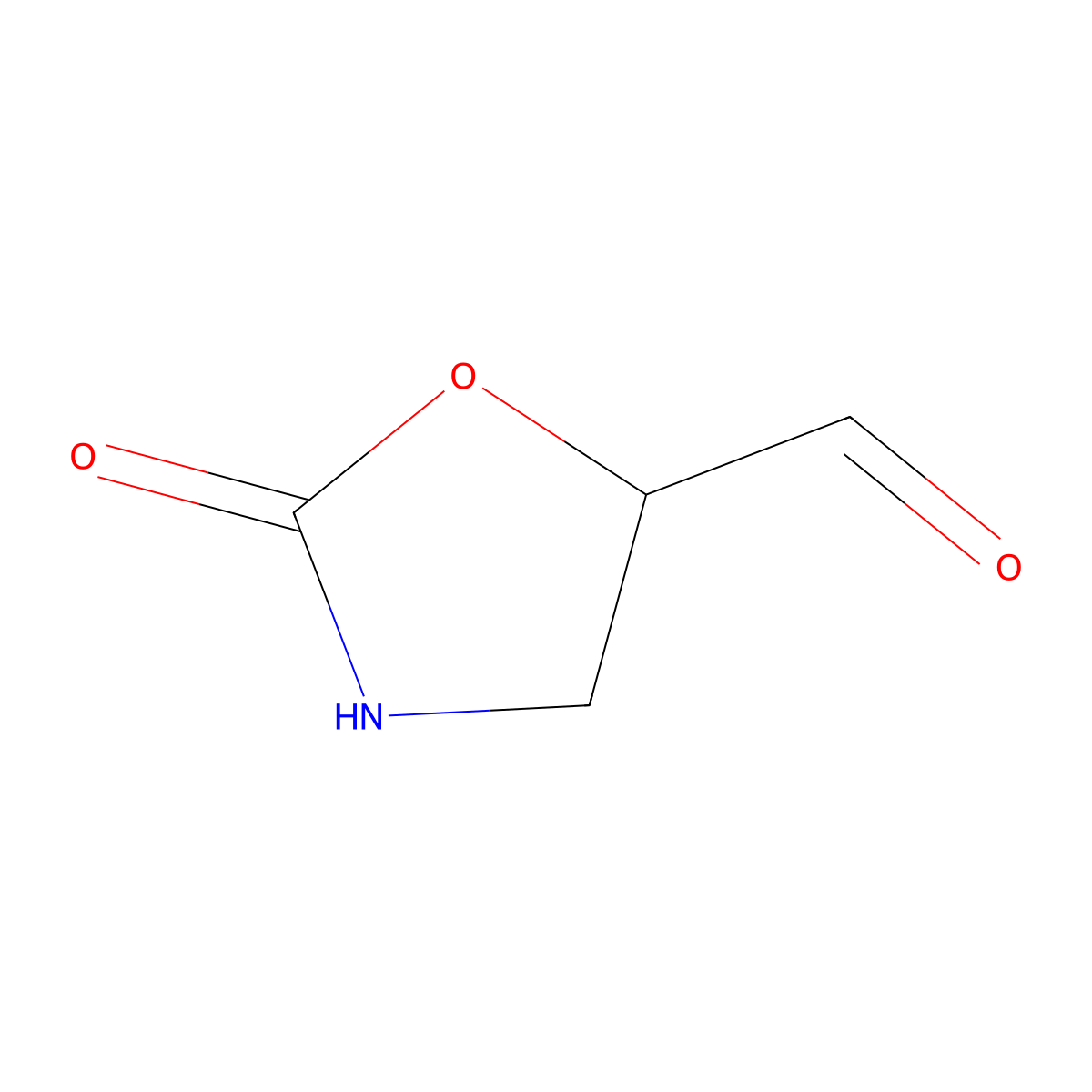 2-Oxooxazolidine-5-carbaldehyde molecular structure, CAS 1374163-36-6