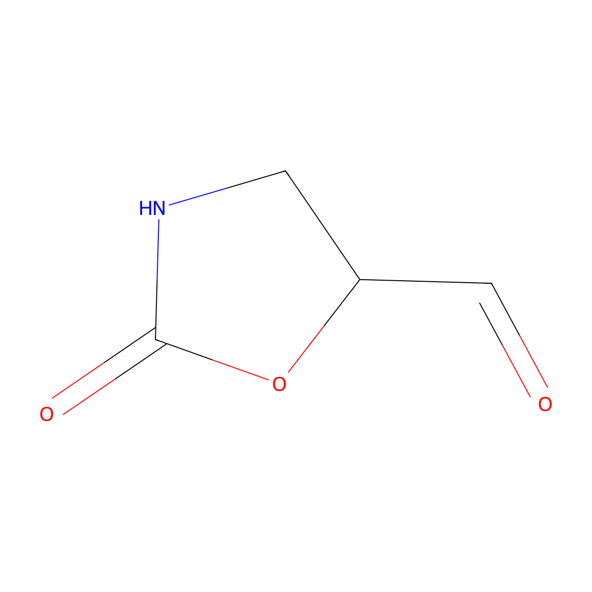 2-Oxooxazolidine-5-carbaldehyde molecular structure, CAS 1374163-36-6