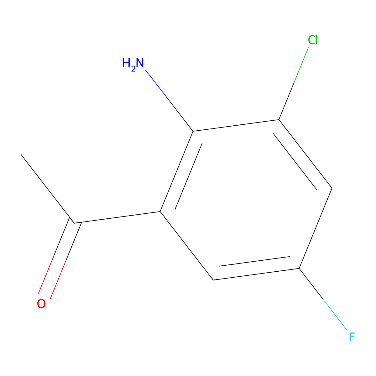1-(2-Amino-3-chloro-5-fluorophenyl)ethanone molecular structure, CAS 1374194-27-0