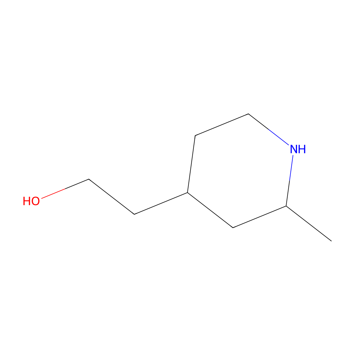 2-(2-Methyl-[4]piperidyl)ethanol molecular structure, CAS 13742-78-4
