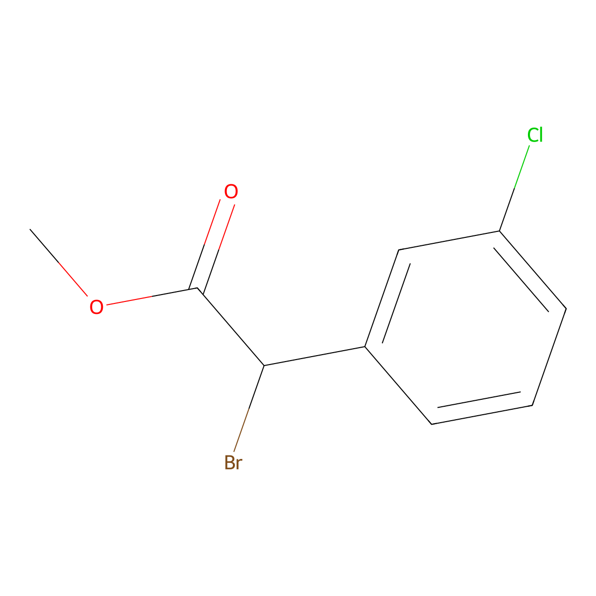 Methyl 2-bromo-2-(3-chlorophenyl)acetate molecular structure, CAS 137420-52-1