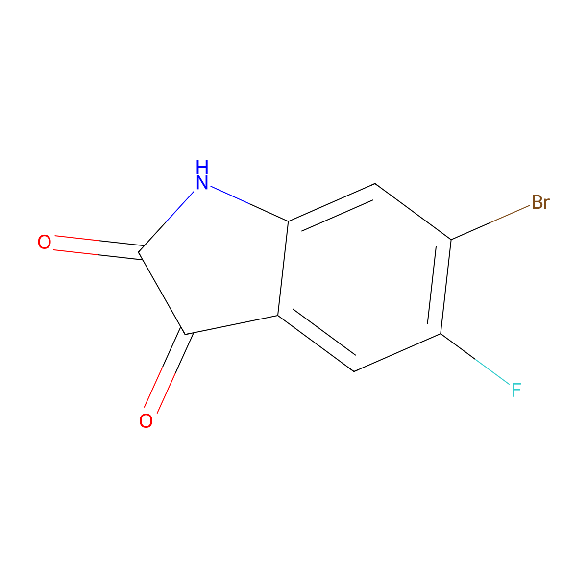6-Bromo-5-fluoroindoline-2,3-dione molecular structure, CAS 1374208-41-9