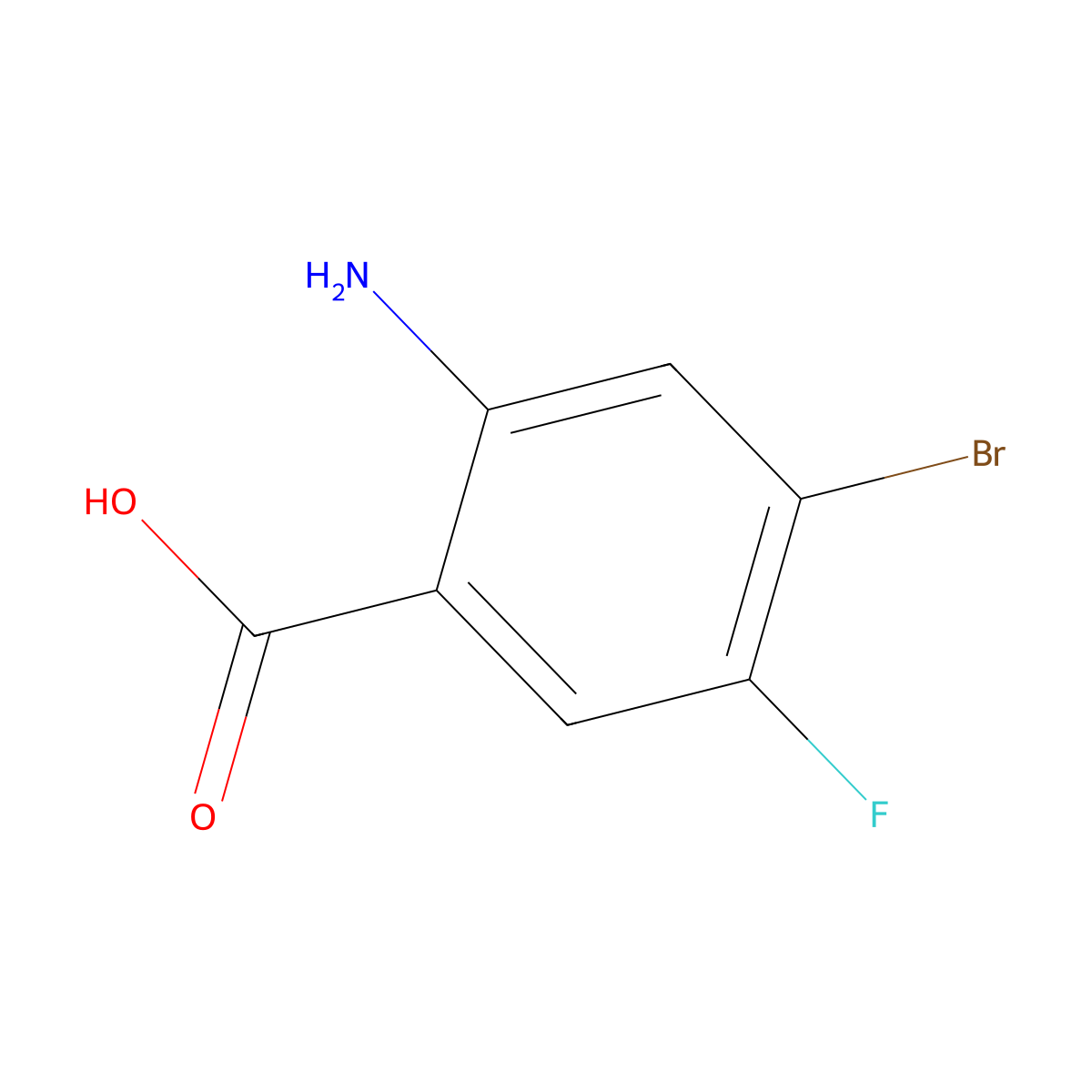 2-Amino-4-bromo-5-fluorobenzoic acid molecular structure, CAS 1374208-42-0