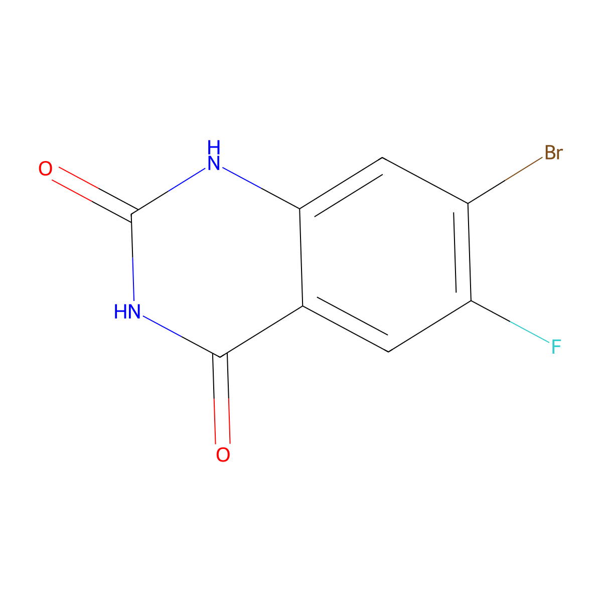 7-Bromo-6-fluoroquinazoline-2,4(1H,3H)-dione molecular structure, CAS 1374208-43-1