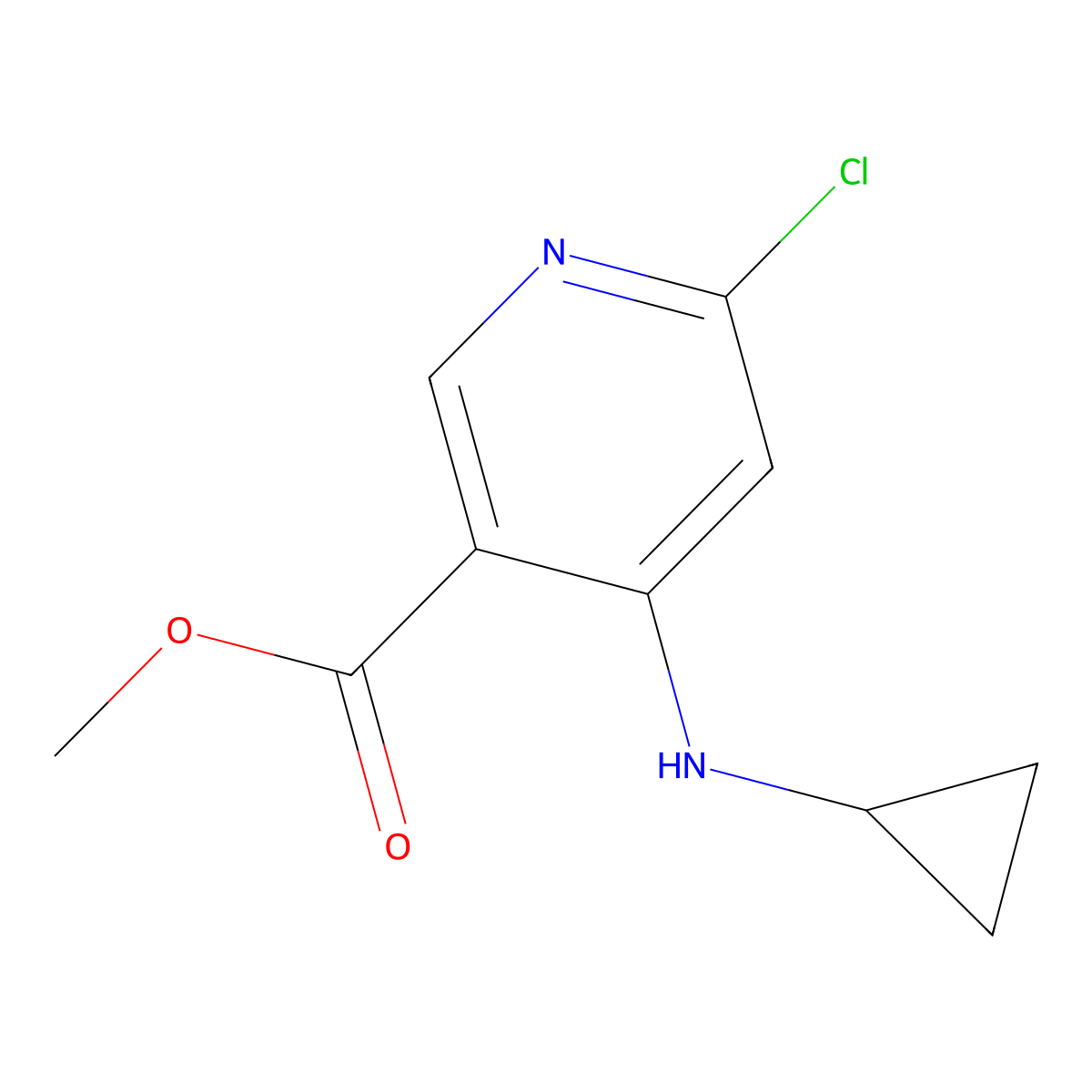 Methyl 6-chloro-4-(cyclopropylamino)nicotinate molecular structure, CAS 1374215-02-7