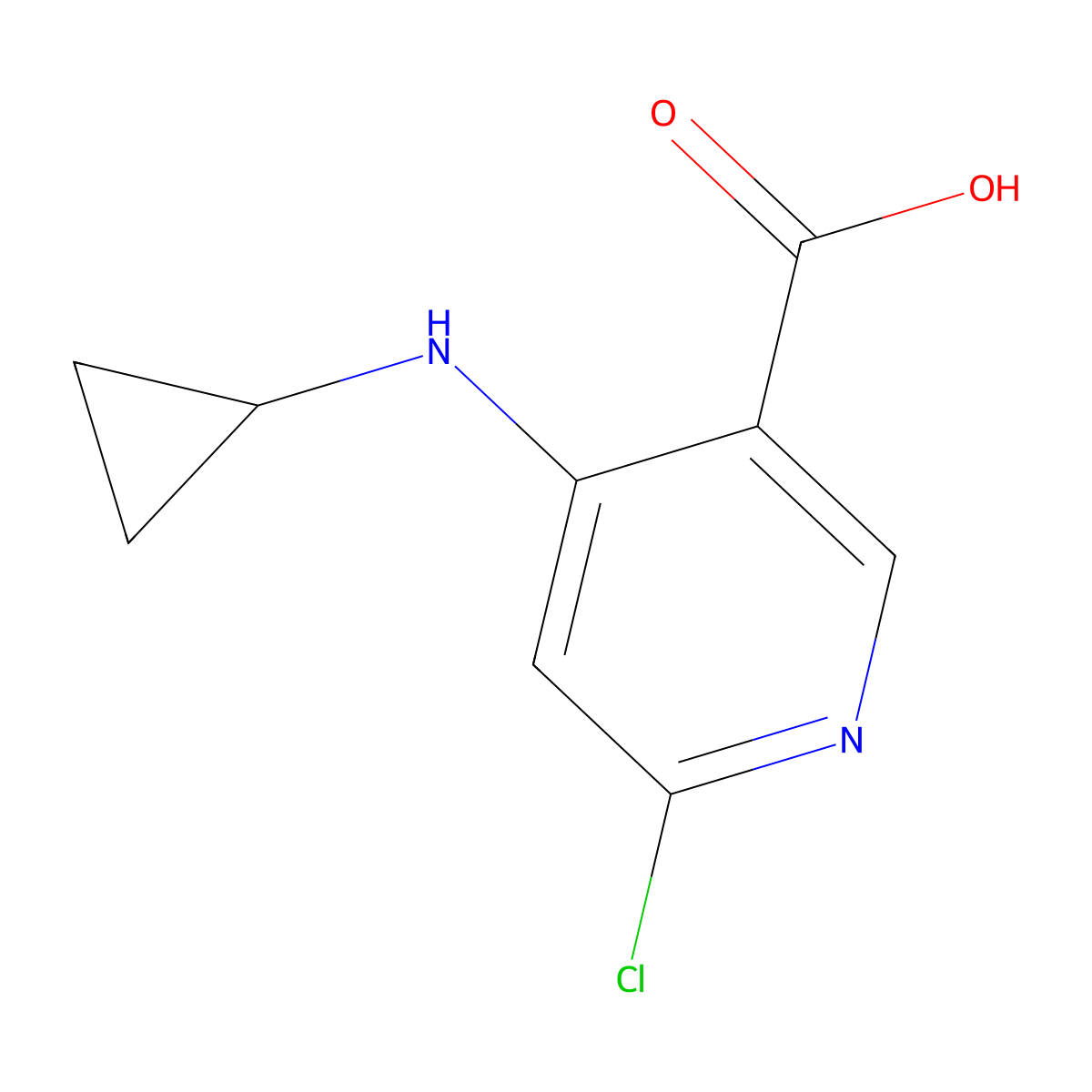 6-Chloro-4-(cyclopropylamino)nicotinic acid molecular structure, CAS 1374215-03-8