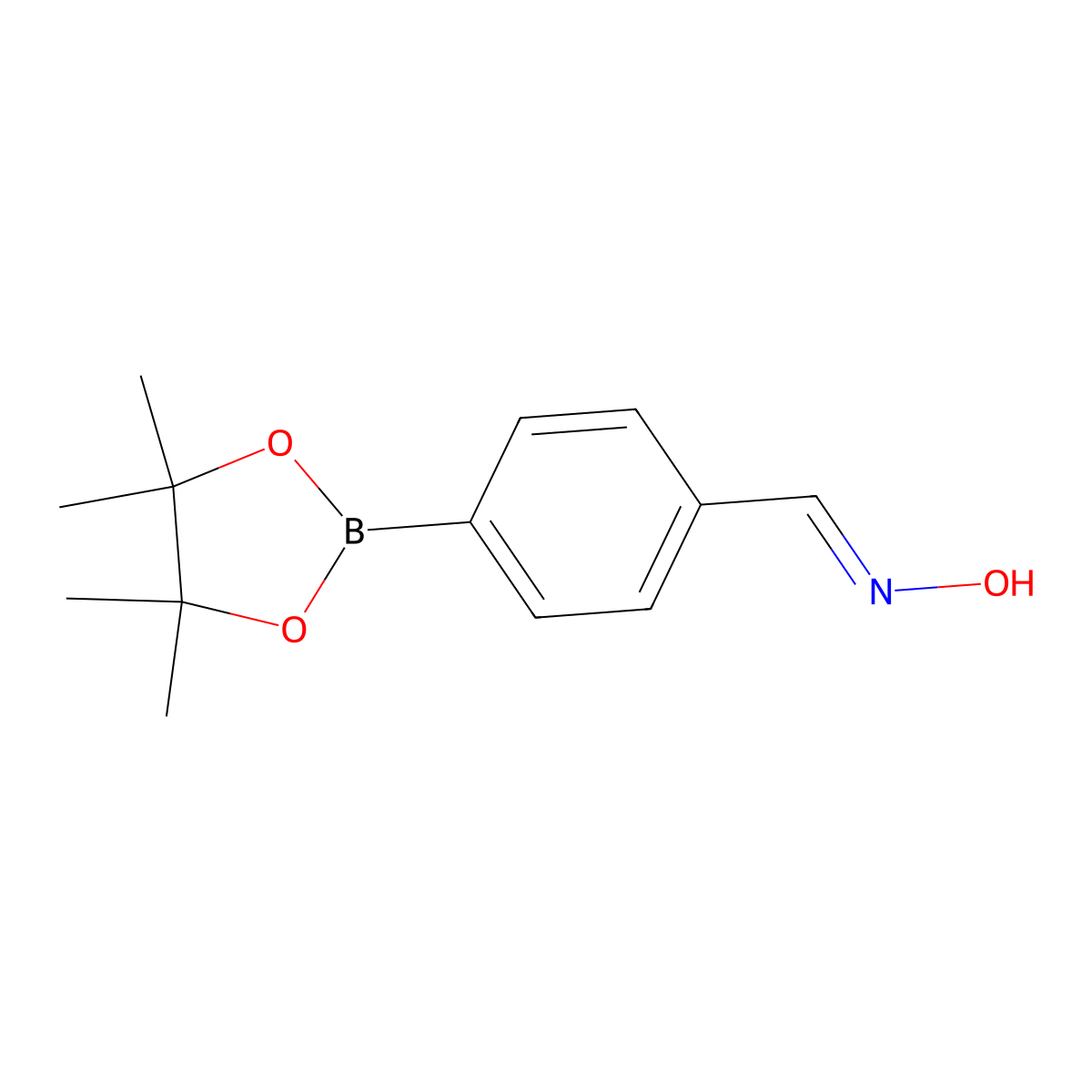 4-(4,4,5,5-Tetramethyl-1,3,2-dioxaborolan-2-yl)benzaldehyde oxime molecular structure, CAS 1374215-74-3
