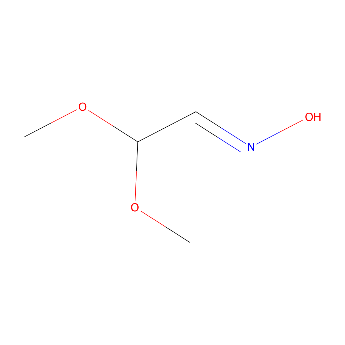 (E)-2,2-dimethoxyacetaldehyde oxime molecular structure, CAS 137424-93-2